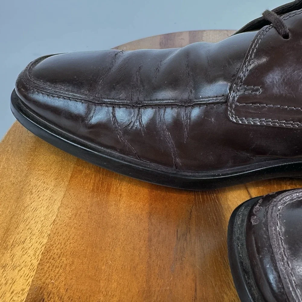 Mens Tod's Brown‎ Patent Leather Casual Comfort Lace Up Driving Shoes Size 8 D